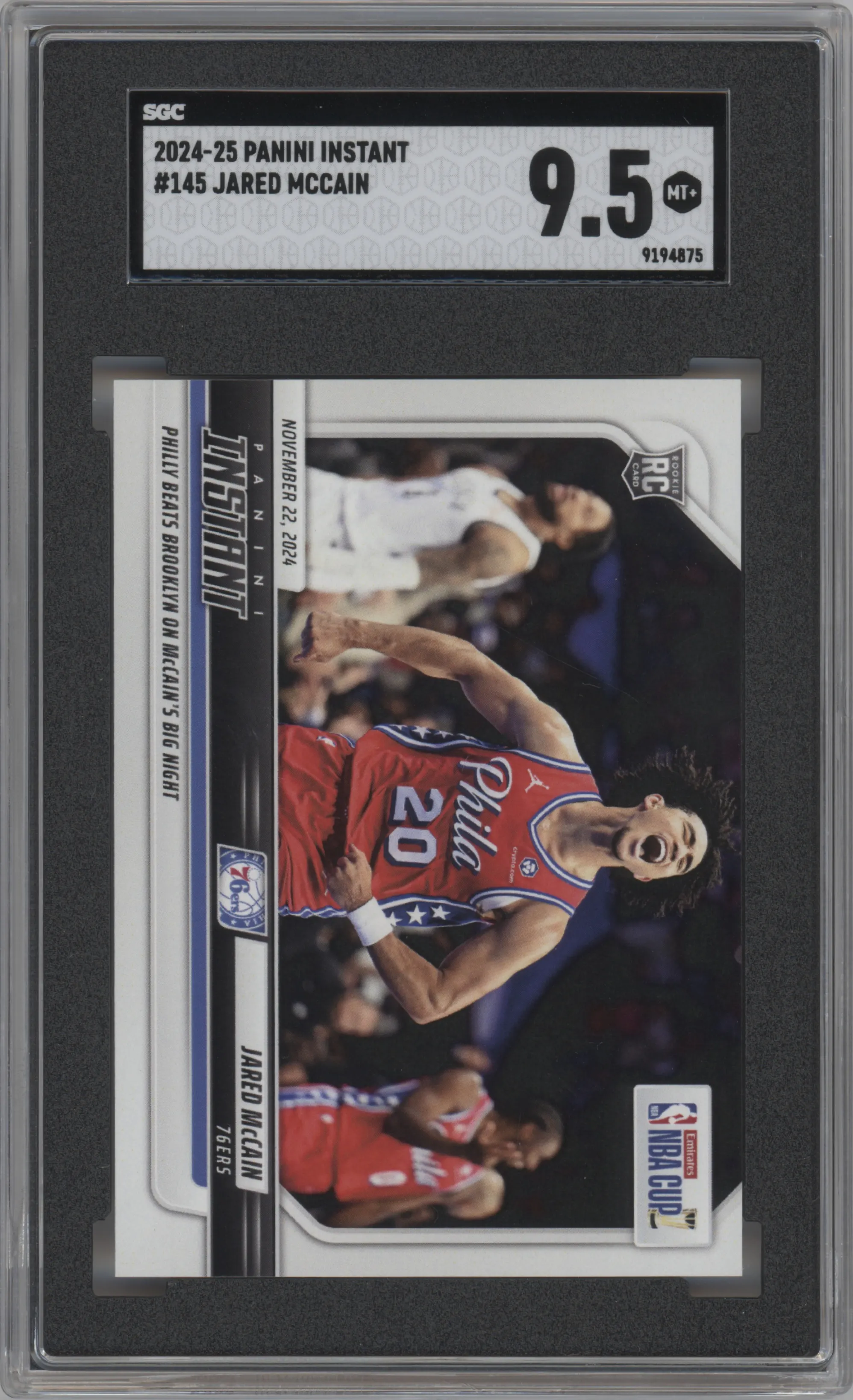 2024 Panini Instant NBA Jared McCain #145 SGC 9.5