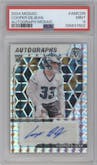 Cooper Dejean from the 2024 Panini Mosaic set graded by PSA and given an overall grade of 9.