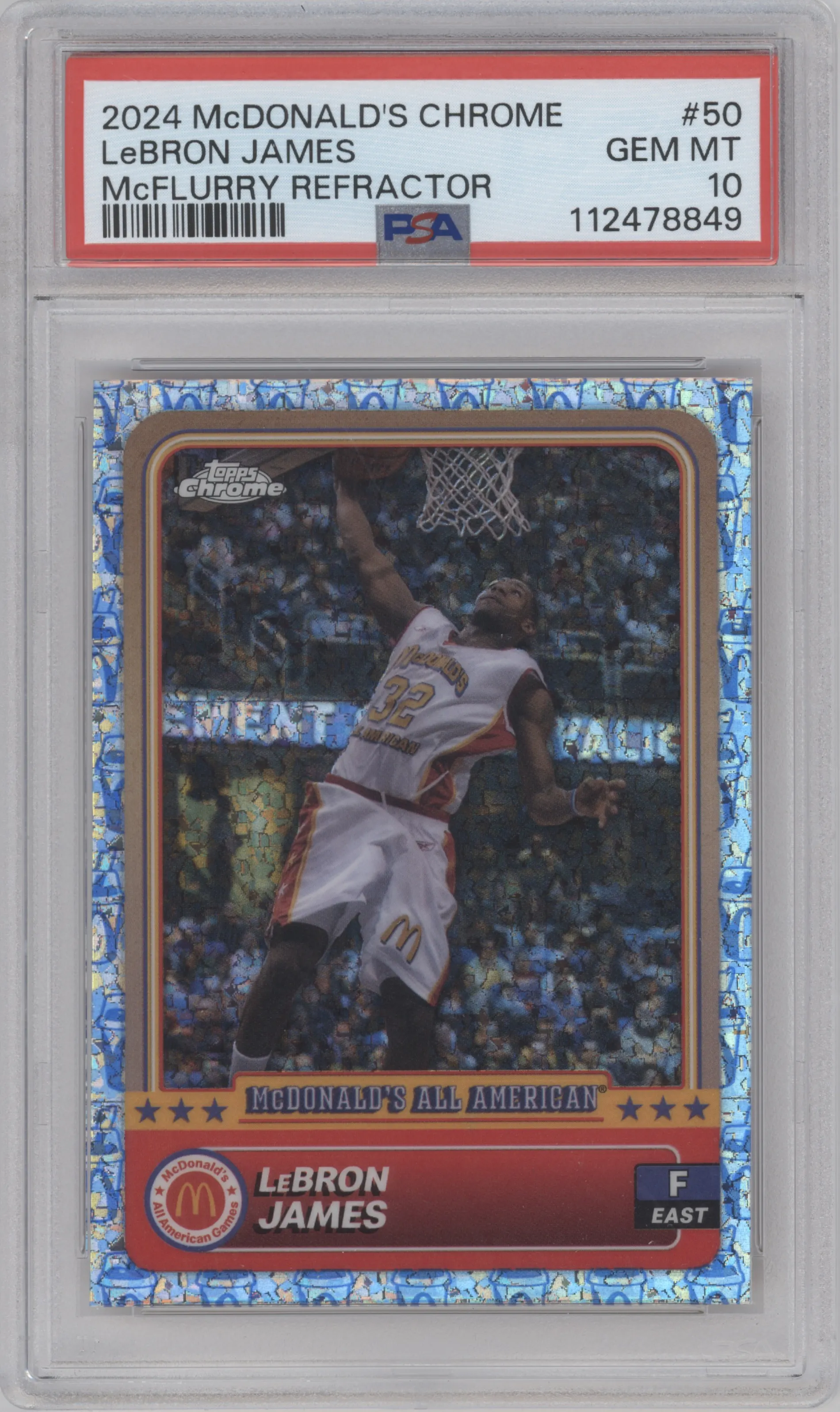 2024 Topps Chrome McDonald's All-American LeBron James McFlurry Refractor #50 PSA 10