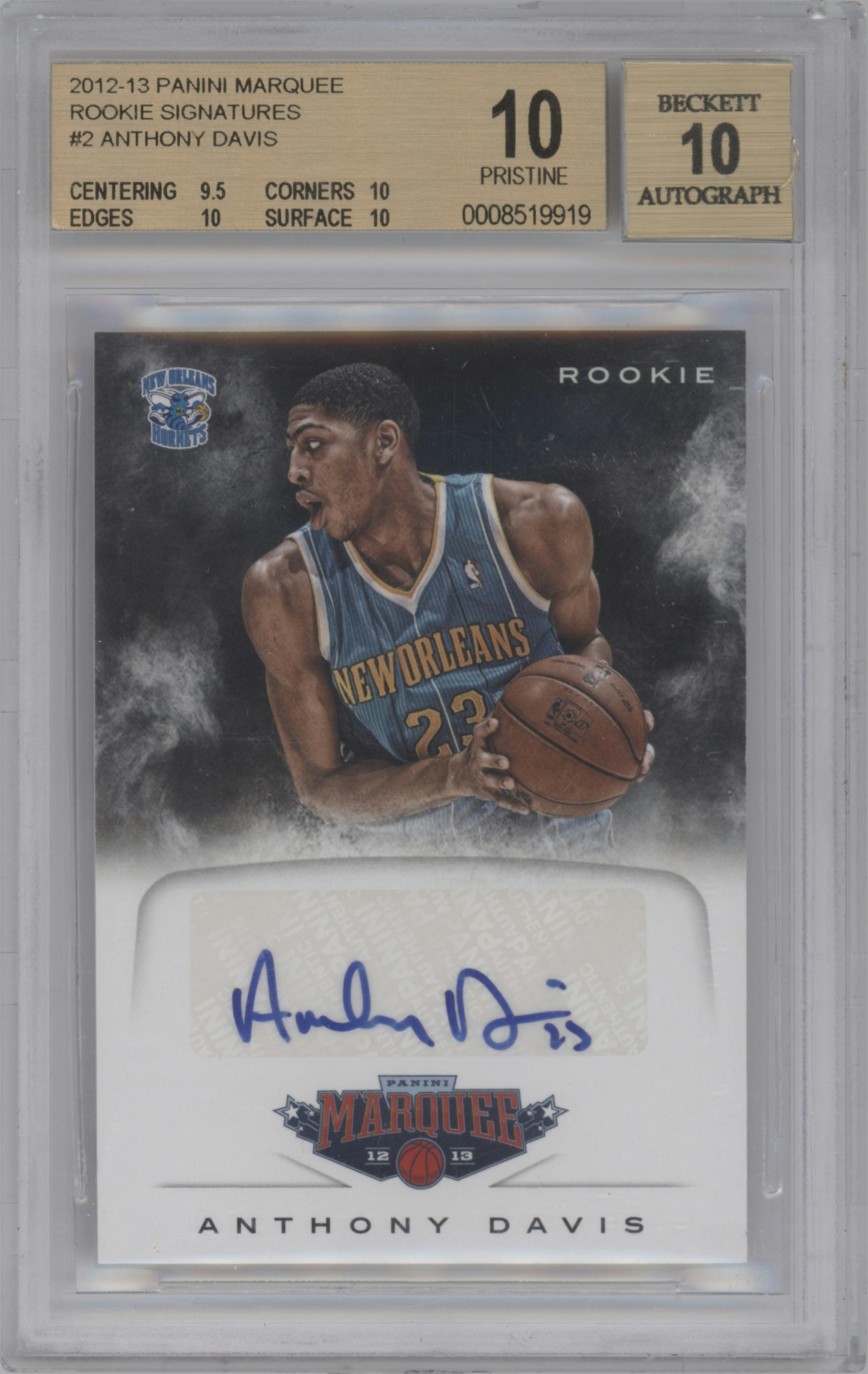 Anthony Davis from the 2012-13 Panini Marquee  set graded by Beckett and given an overall grade of 10.