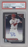 Tyson Lewis from the 2024 Bowman Draft set graded by PSA and given an overall grade of 9.