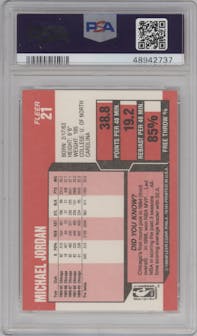 Michael Jordan from the 1989-90 Fleer set graded by PSA and given an overall grade of 9.