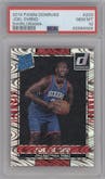 Joel Embiid from the 2014-15 Panini Donruss  set featuring a  Swirlorama parallel graded by PSA and given an overall grade of 10.