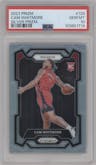 Cam Whitmore from the 2023-24 Panini Prizm set featuring a Silver Prizm  parallel graded by PSA and given an overall grade of 10.