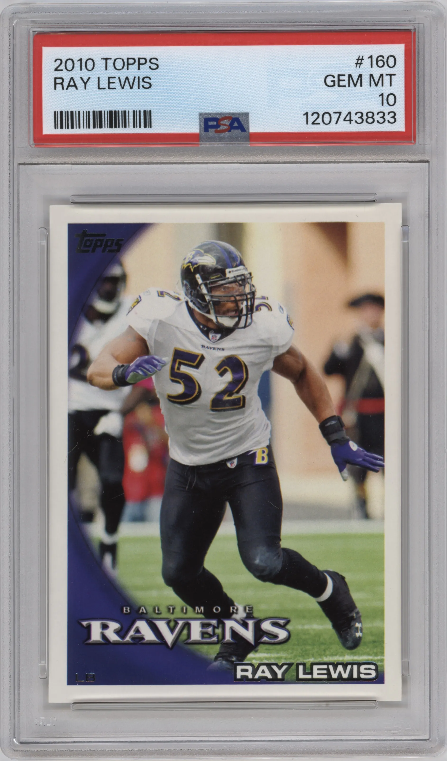 2010 Topps Ray Lewis #160 PSA 10