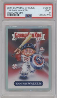 Captain Walker from the 2024 Bowman Chrome set graded by PSA and given an overall grade of 9.