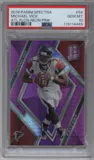 Michael Vick from the 2018 Panini Spectra set featuring a Pink parallel graded by PSA and given an overall grade of 10.