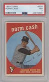 Norm Cash from the 1959 Topps set graded by PSA and given an overall grade of 7.