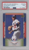 Francisco Lindor from the 2009 Upper Deck USA Baseball Box Set set graded by PSA and given an overall grade of 9.