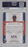 Francisco Lindor from the 2009 Upper Deck USA Baseball Box Set set graded by PSA and given an overall grade of 9.