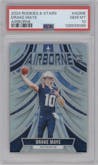 Drake Maye from the 2024 Panini Rookies & Stars set graded by PSA and given an overall grade of 10.