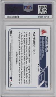 Triston Casas from the 2023 Topps Chrome Update Series Sapphire Edition set featuring a Orange parallel graded by PSA and given an overall grade of 10.