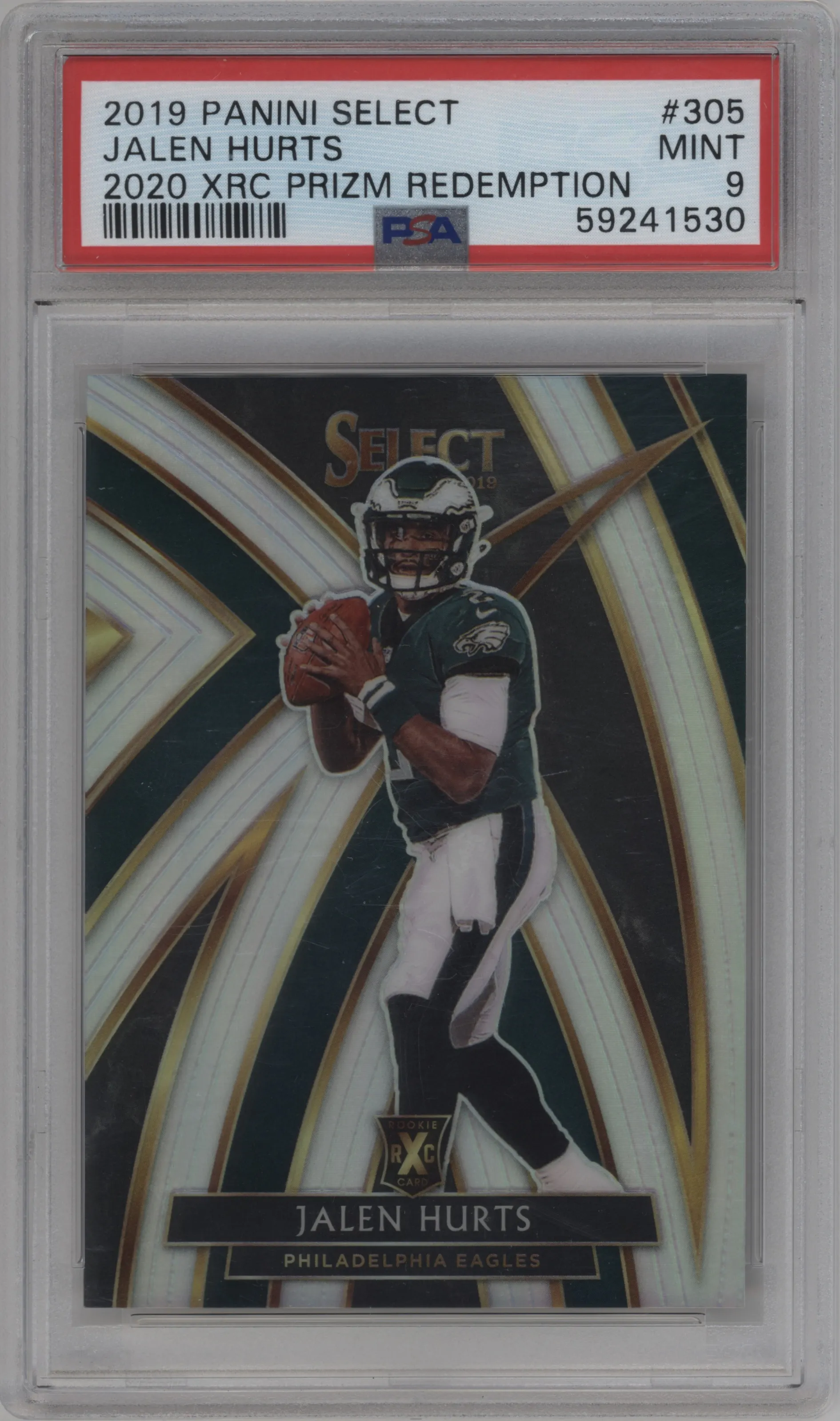 2019 Panini Select 2020 XRC Rdmptn. Jalen Hurts PSA 9