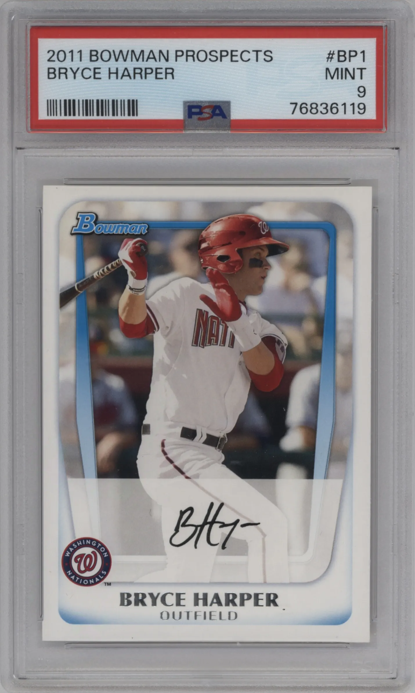 2011 Bowman Prospects Bryce Harper PSA 9