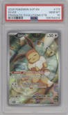 Eevee from the 2025 Pokemon SV set featuring a Prismatic Evolutions Elite Trainer Box parallel graded by PSA and given an overall grade of 10.