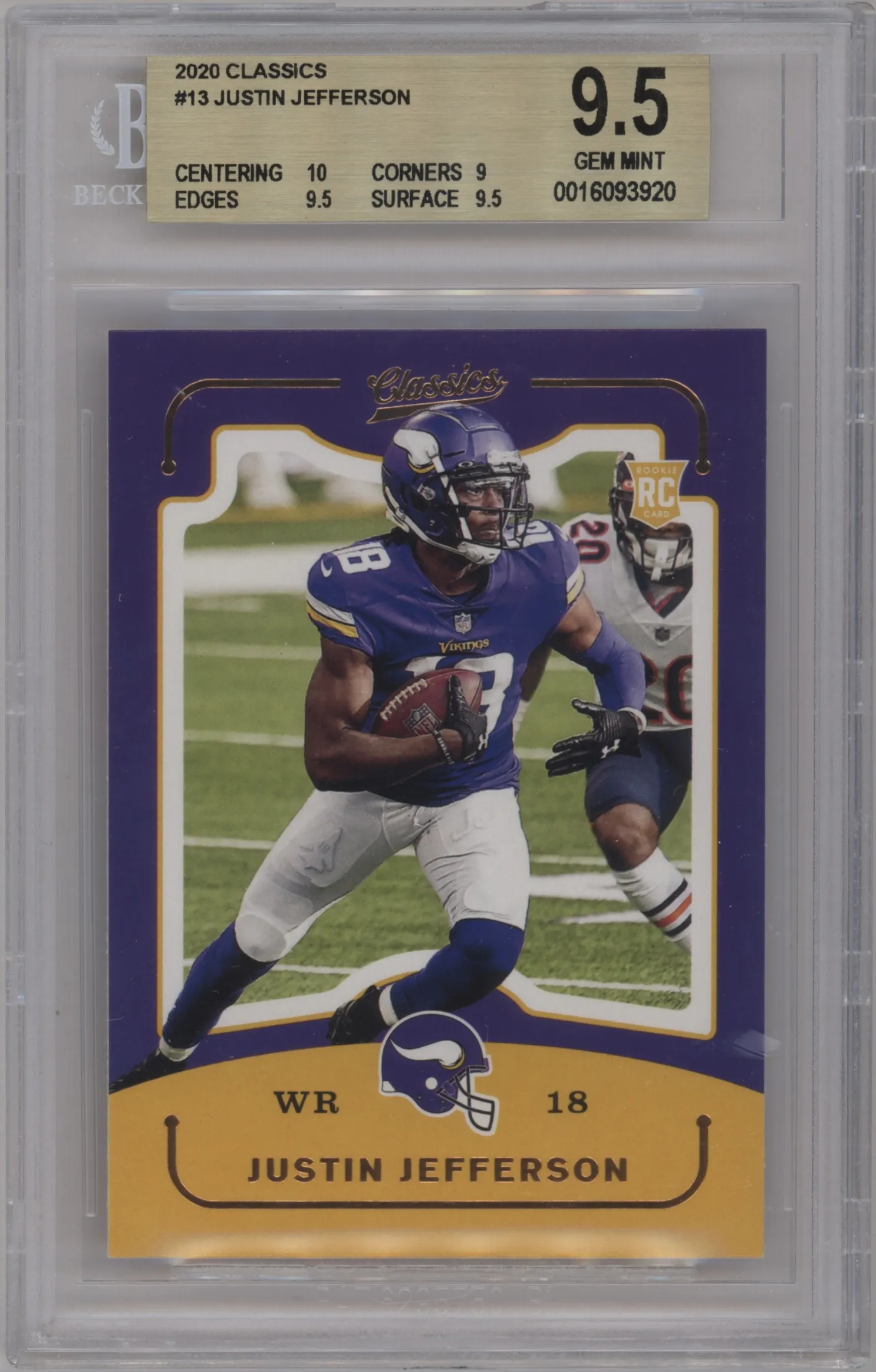 2020 Panini Chronicles Classics Justin Jefferson BGS 9.5