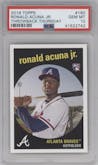 Ronald Acuna Jr. from the 2018 Topps Throwback Thursday set graded by PSA and given an overall grade of 10.