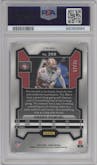 Deebo Samuel from the 2023 Panini Prizm set featuring a Red Shimmer parallel graded by PSA and given an overall grade of 10.