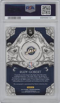 Rudy Gobert from the 2014-15 Panini Excalibur set graded by PSA and given an overall grade of 10.