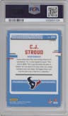 C.J. Stroud from the 2023 Donruss Optic set featuring a Holo parallel graded by PSA and given an overall grade of 9.