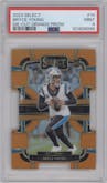 Bryce Young from the 2023 Panini Select set featuring a Orange Prizms Die Cuts parallel graded by PSA and given an overall grade of 9.