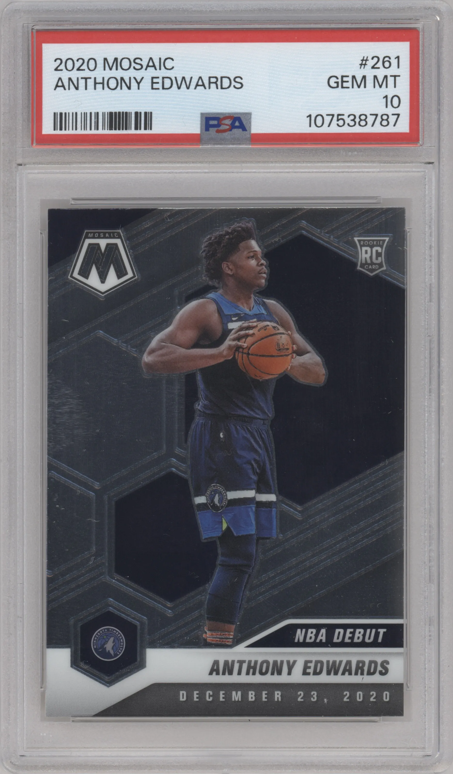 2020 Panini Mosaic Anthony Edwards #261 PSA 10