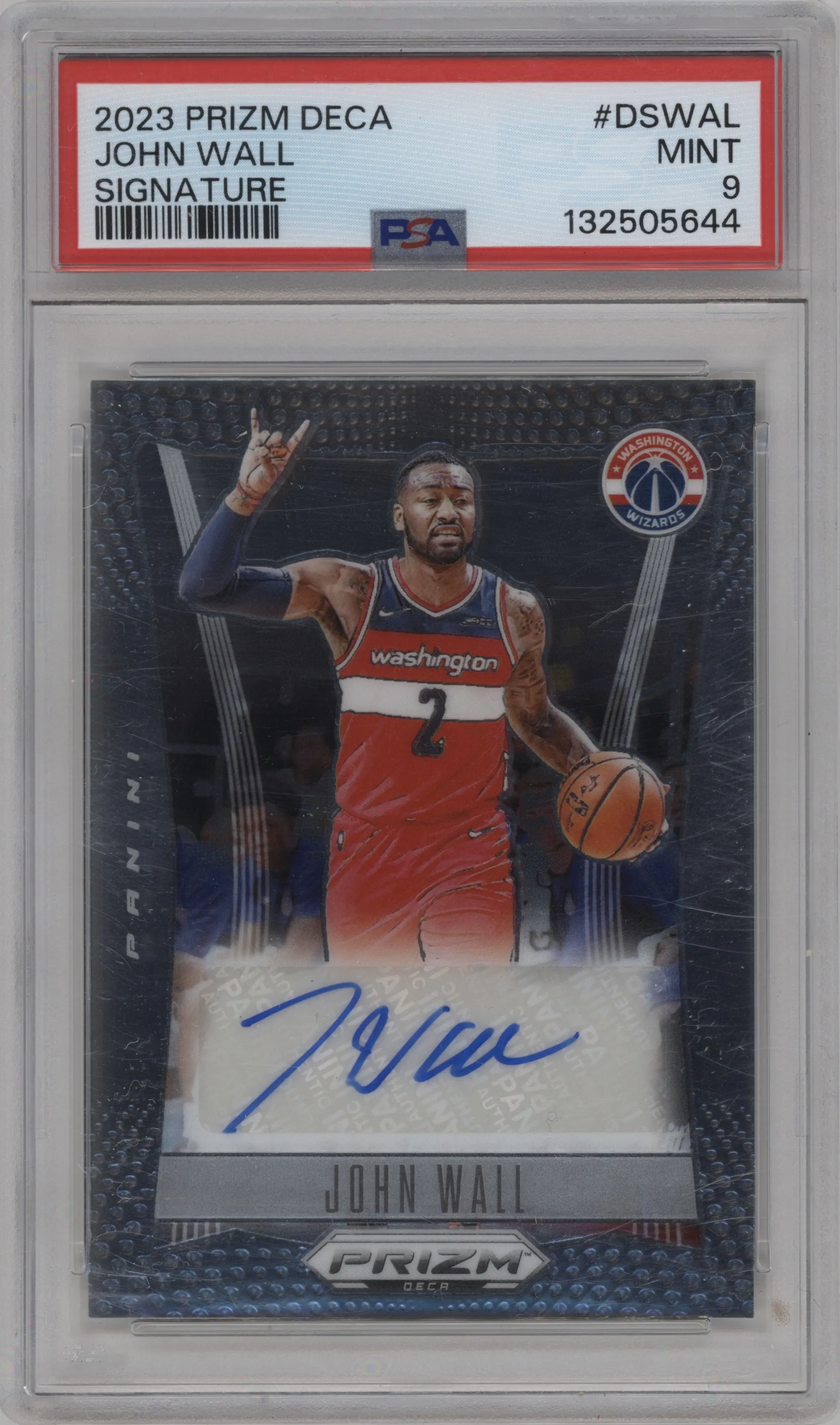 2023 Panini Prizm Deca Sig. John Wall #DS-WAL PSA 9