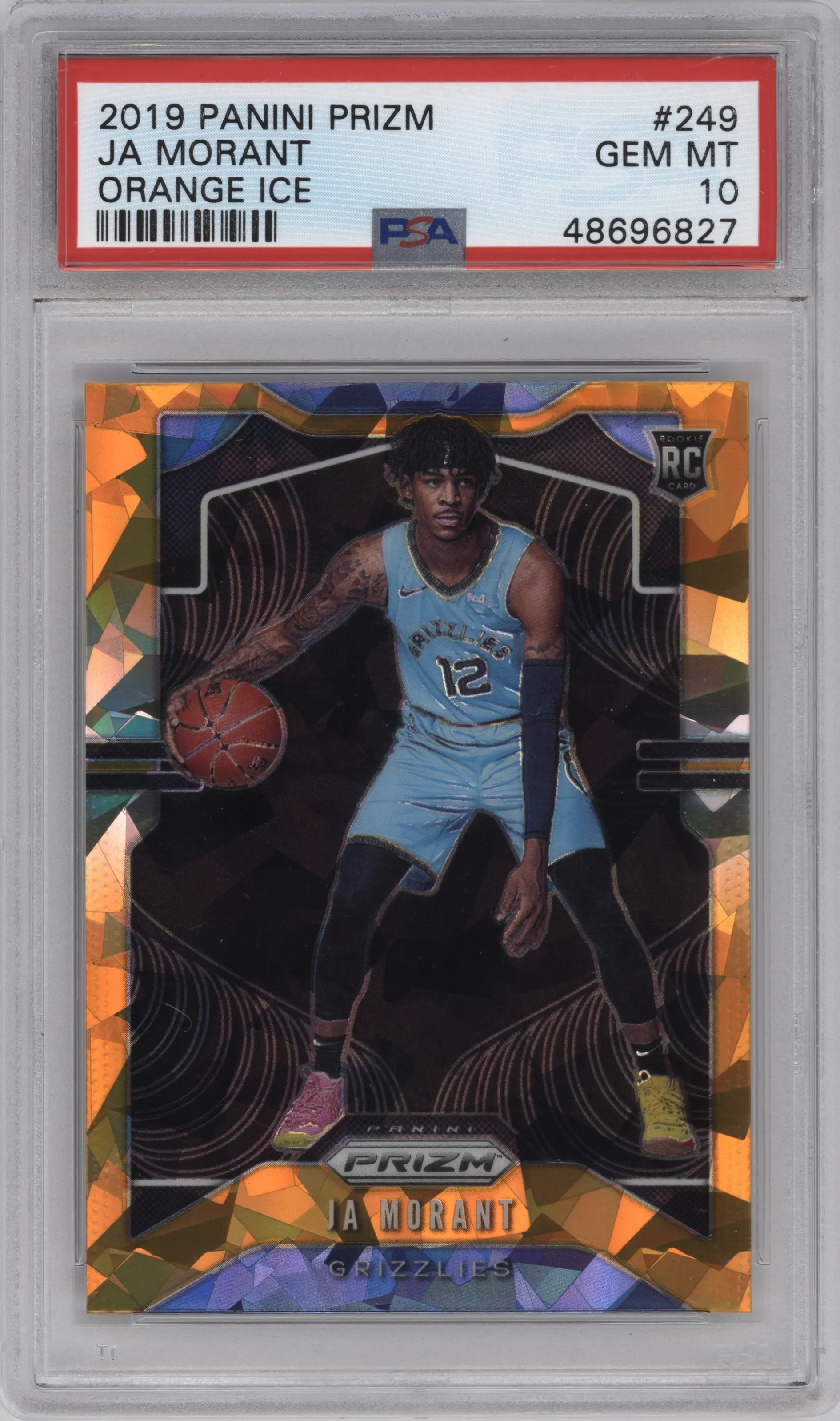 2019 Panini Prizm Ja Morant Orange Ice PSA 10