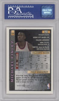 Michael Finley from the 1995-96 Topps Finest set featuring a W/ Coating parallel graded by PSA and given an overall grade of 10.