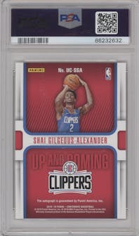Shai Gilgeous-Alexander from the 2018-19 Panini Contenders set graded by PSA and given an overall grade of 9.
