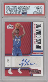 Shai Gilgeous-Alexander from the 2018-19 Panini Contenders set graded by PSA and given an overall grade of 9.