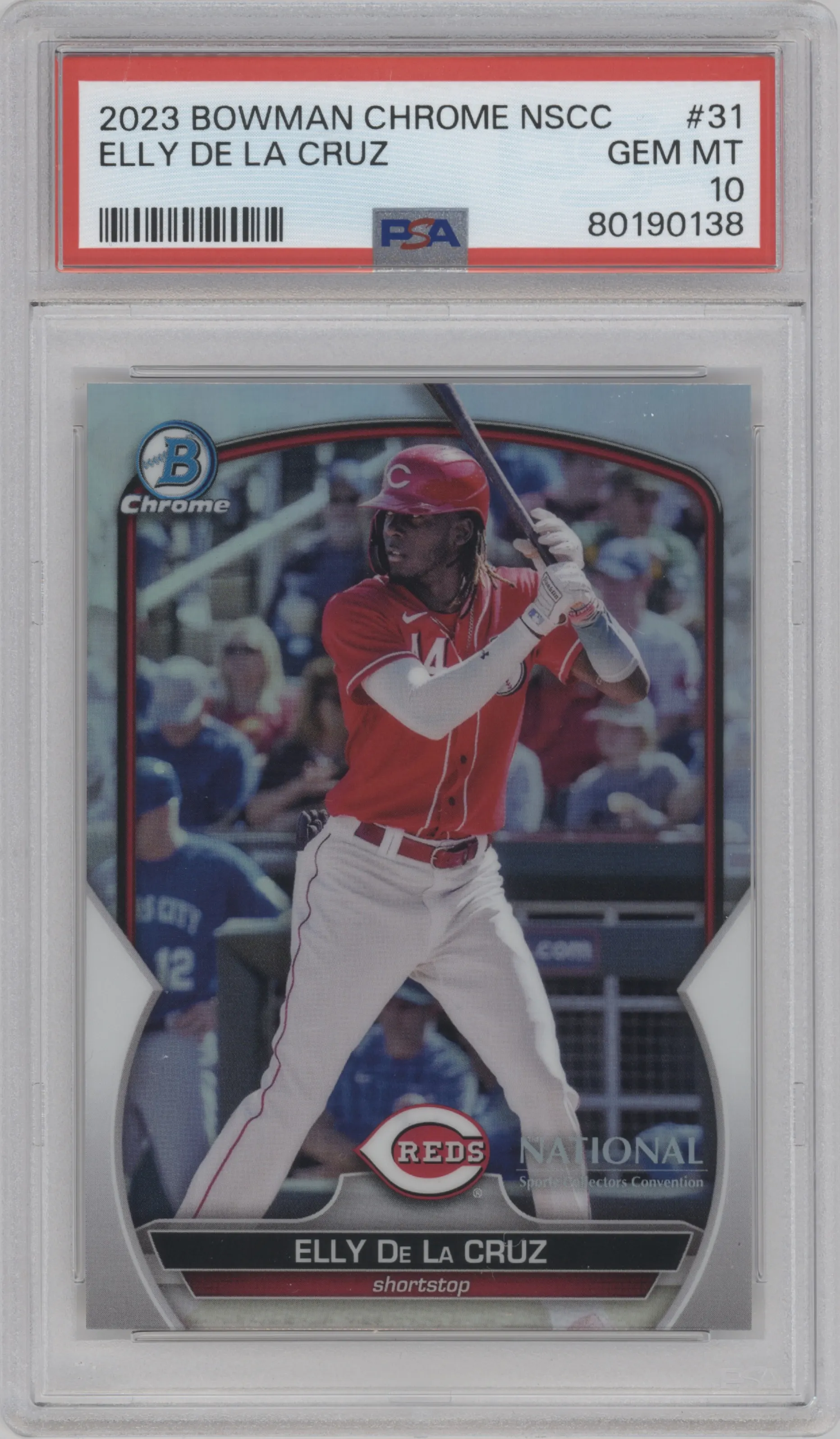 2023 Topps The National VIP Bowman Chrome Elly De La Cruz #MLB-31 PSA 10