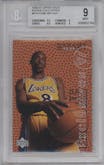 Kobe Bryant from the 1996-97 Upper Deck set graded by Beckett and given an overall grade of 9.