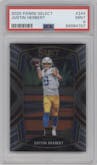 Justin Herbert from the 2020 Panini Select set graded by PSA and given an overall grade of 9.