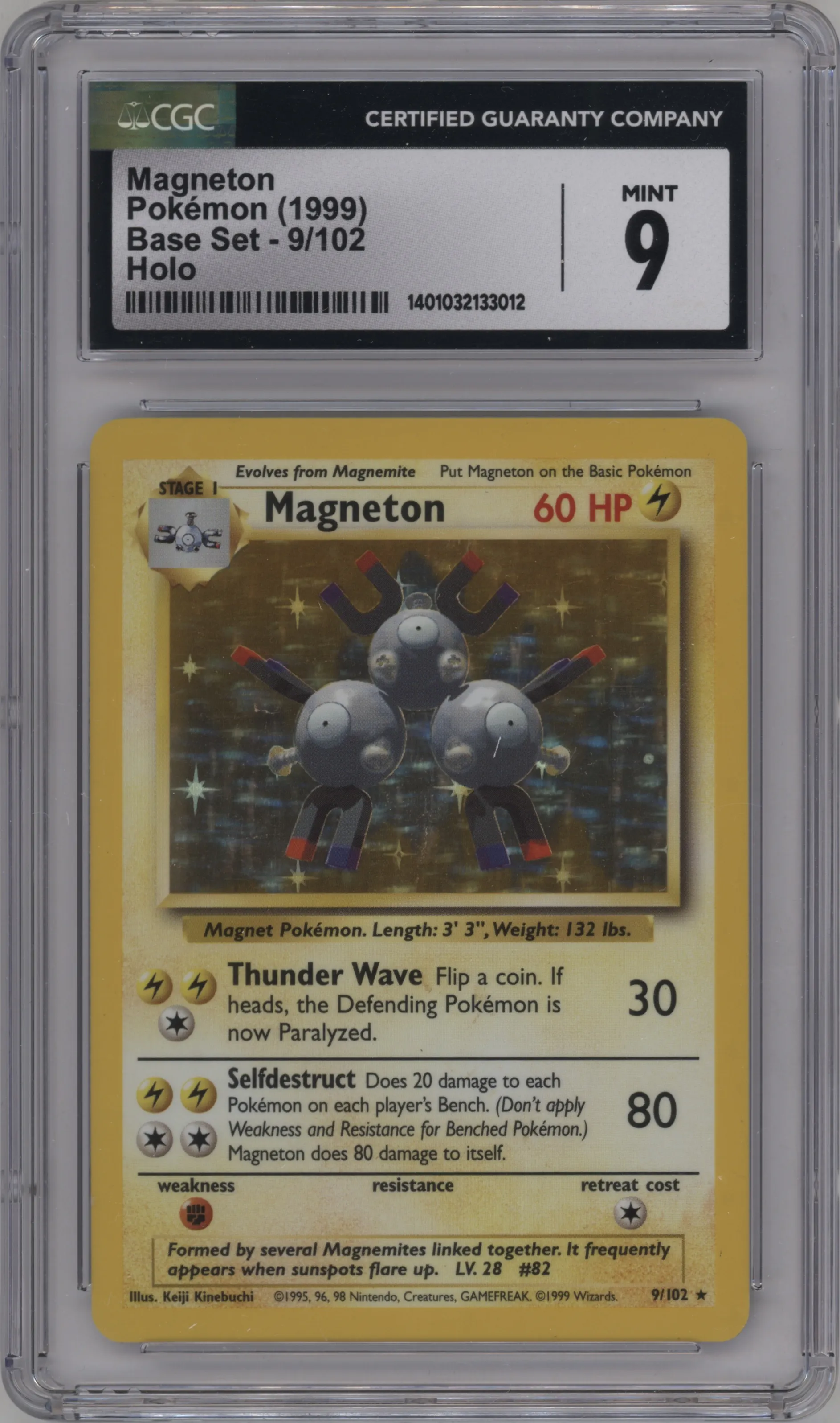 1999 Pokemon Base Set Magneton #9 CGC 9
