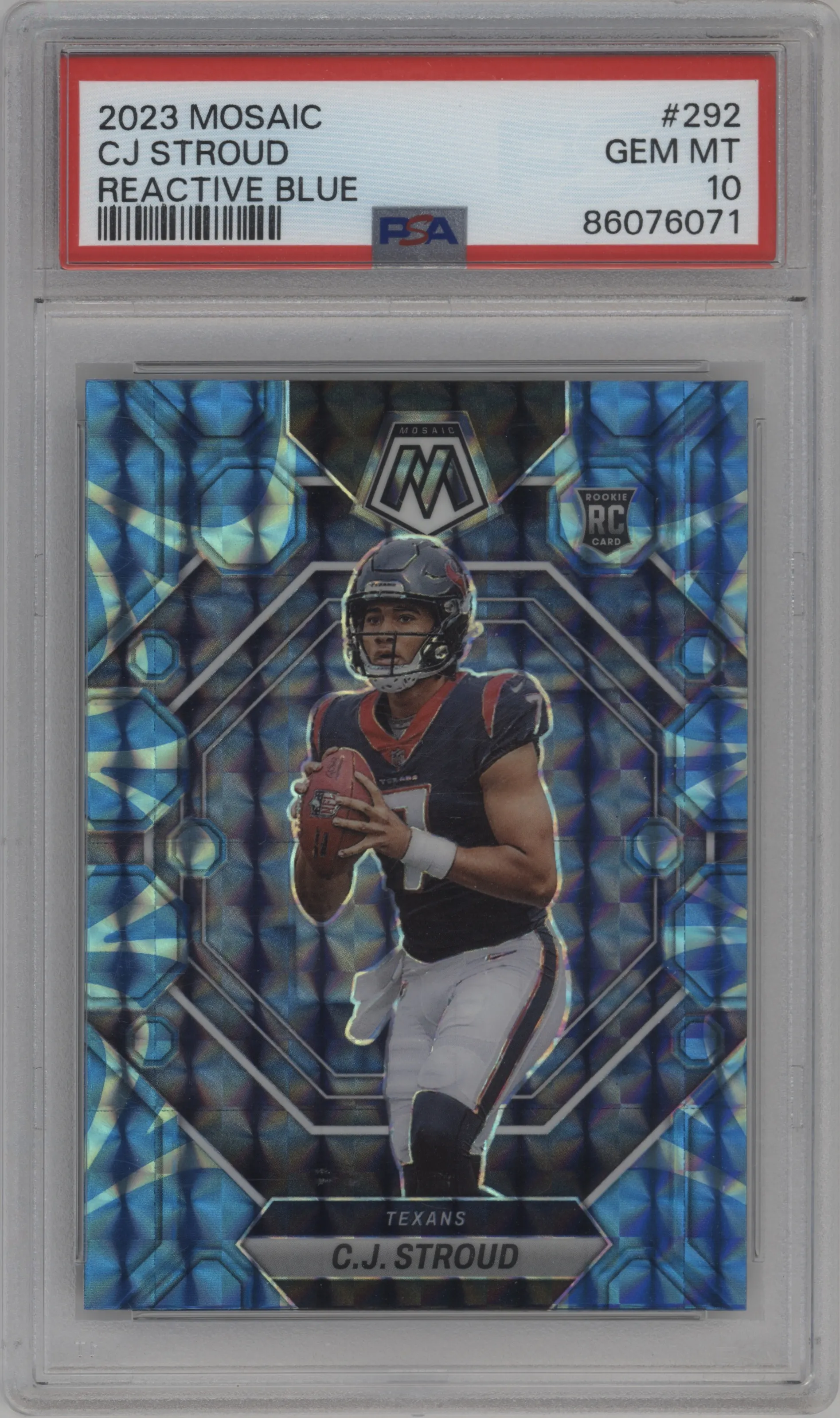 2023 Panini Mosaic C.J. Stroud Reactive Blue PSA 10