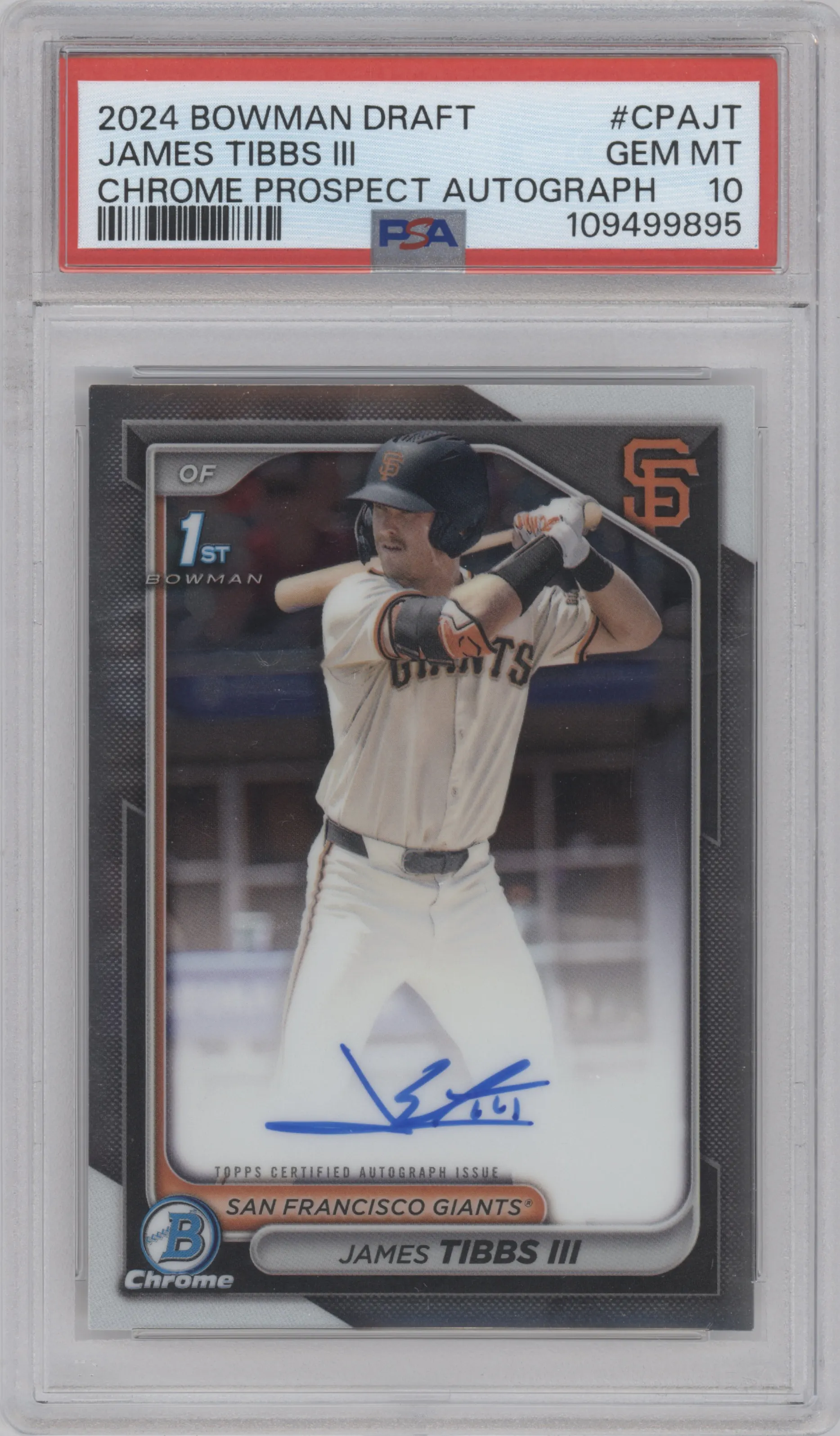 2024 Bowman Draft Chr.Pros.Auto James Tibbs III #CPA-JT PSA 10
