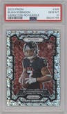 Bijan Robinson from the 2023 Panini Prizm set featuring a No Huddle parallel graded by PSA and given an overall grade of 10.