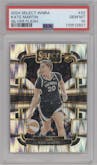 Kate Martin from the 2024 Panini Select WNBA set featuring a Silver Flash Prizm  parallel graded by PSA and given an overall grade of 10.