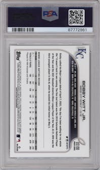Bobby Witt Jr. from the 2022 Topps Update  set graded by PSA and given an overall grade of 10.