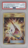 Rainbow Brush from the 2018 Pokemon S&M  set graded by PSA and given an overall grade of 10.