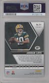 Jordan Love from the 2020 Panini Mosaic set featuring a Reactive Green parallel graded by PSA and given an overall grade of 10.