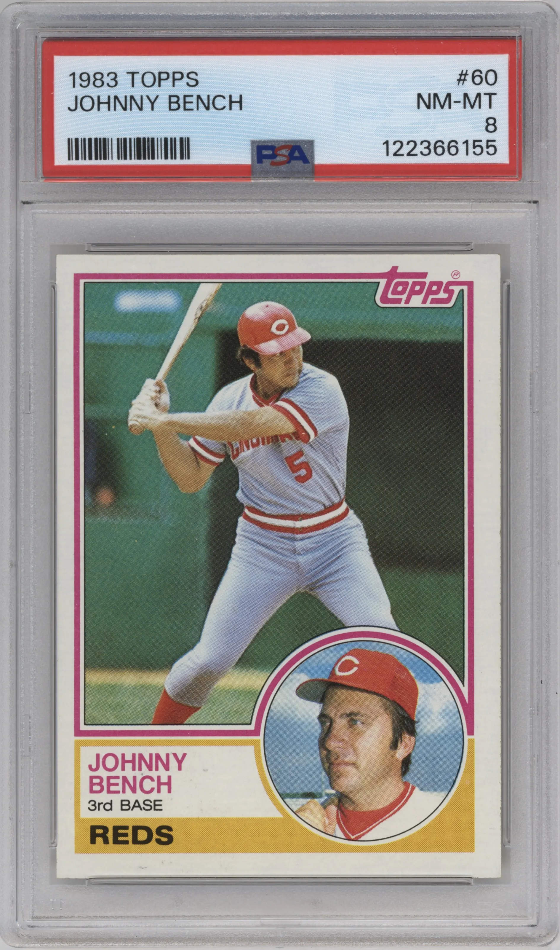 1983 Topps Johnny Bench #60 PSA 8