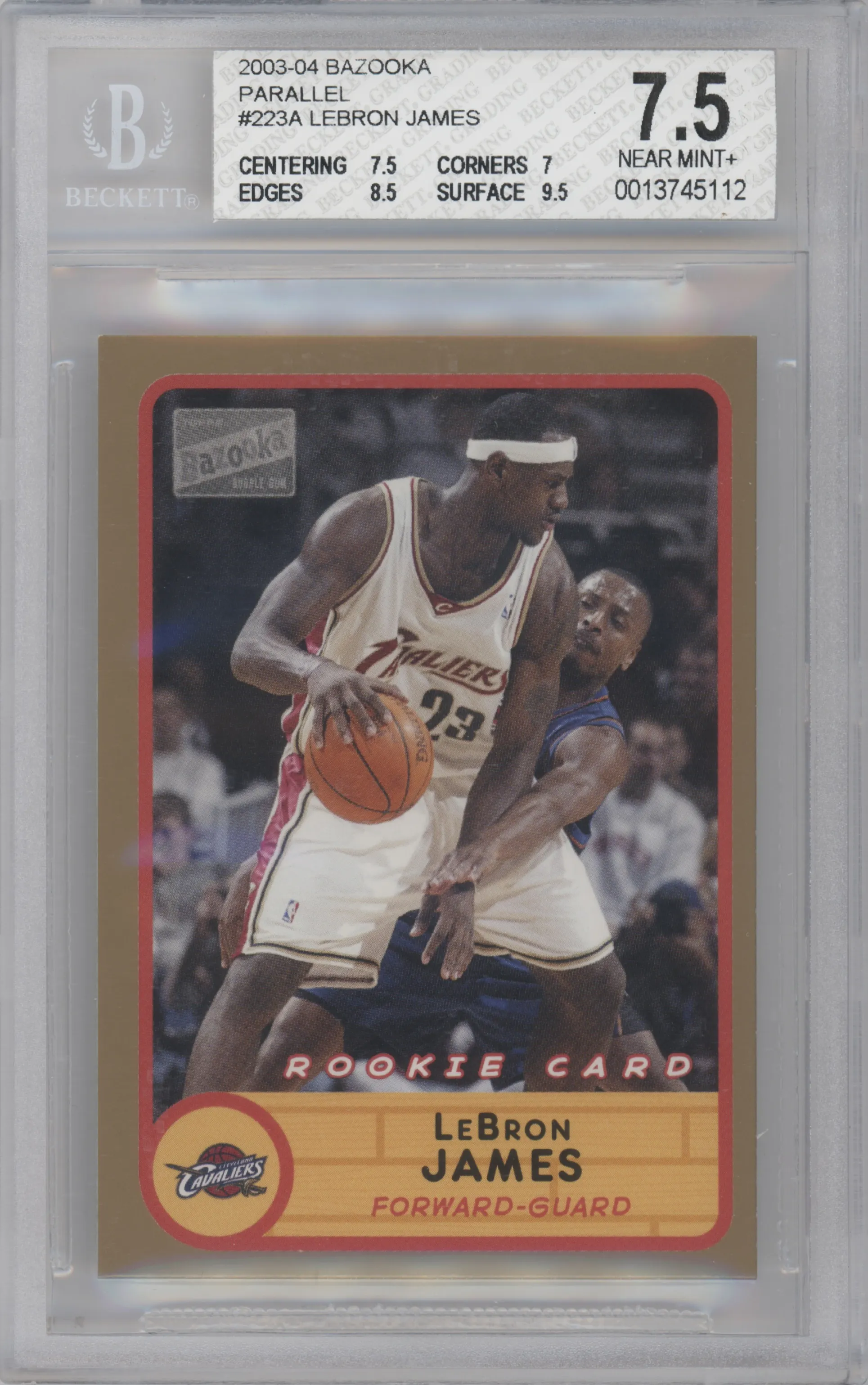 2003 Topps Bazooka LeBron James #223 BGS 7.5