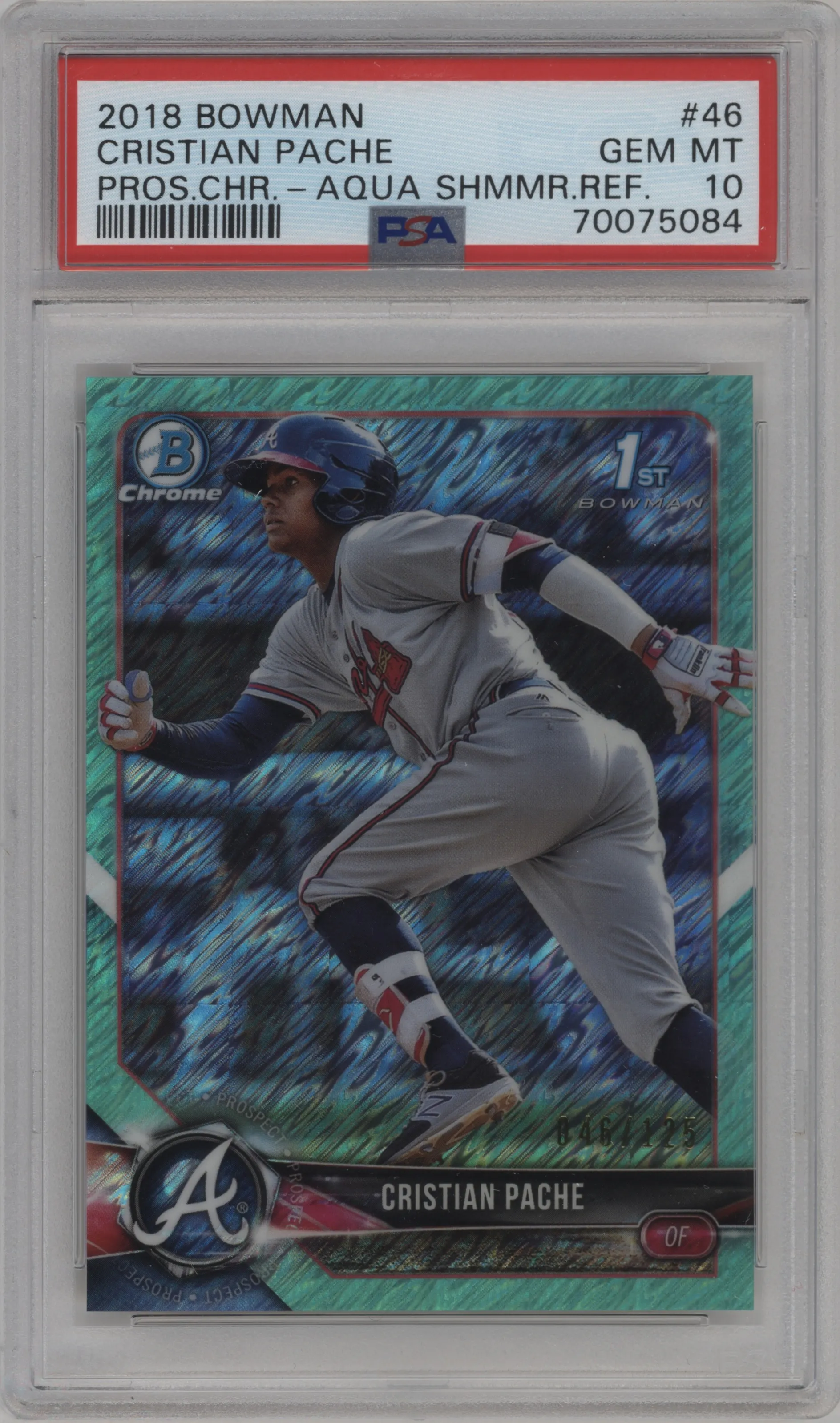2018 Bowman Chr.Pros. Cristian Pache Aqua Shimmer Refractor PSA 10