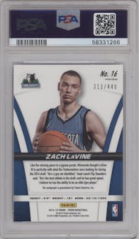 Zach LaVine from the 2014-15 Panini Prizm set graded by PSA and given an overall grade of 10.
