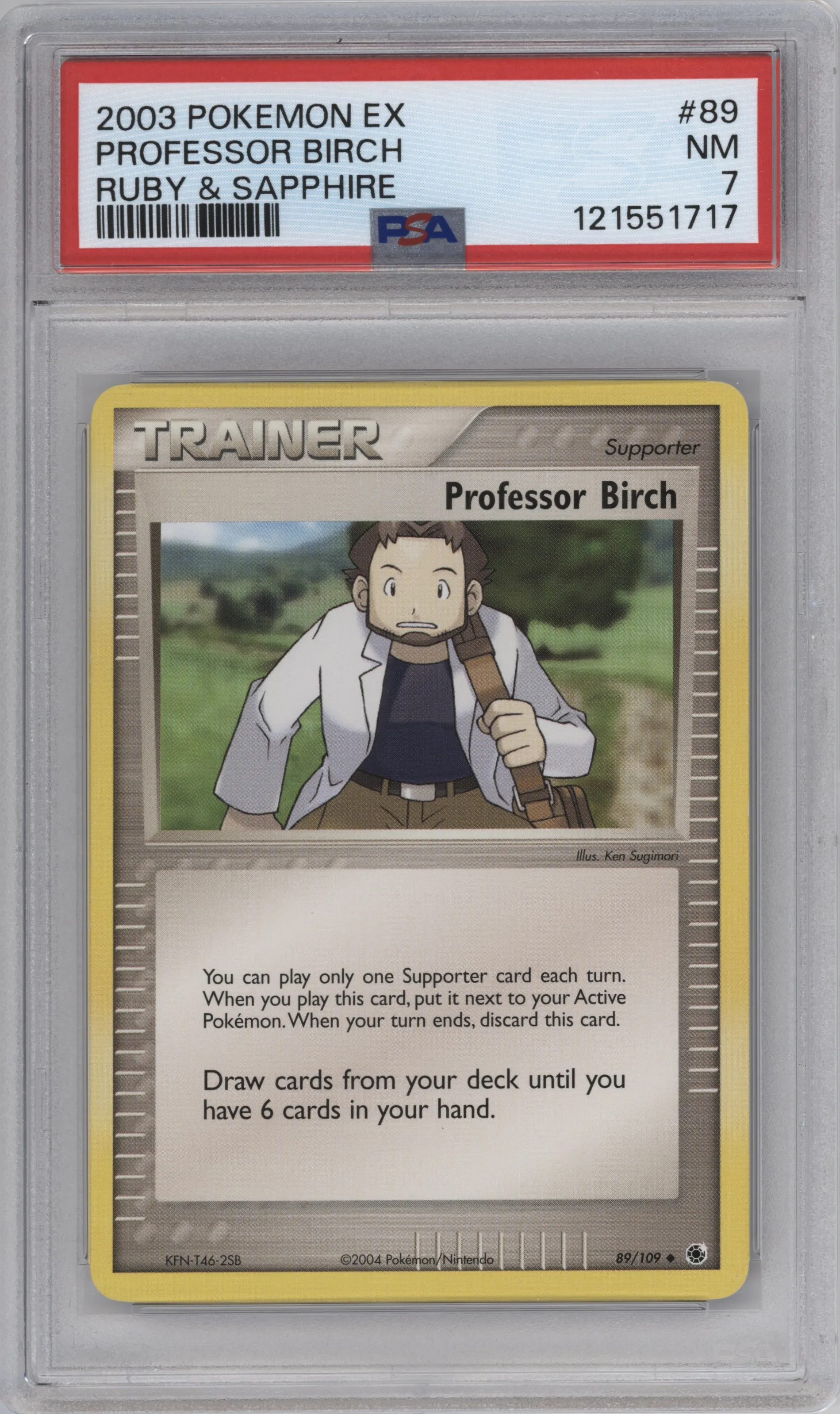 2003 Pokemon EX Ruby & Sapphire Professor Birch #89 PSA 7