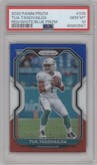 Tua Tagovailoa from the 2020 Panini Prizm set featuring a Red/White/Blue Prizm parallel graded by PSA and given an overall grade of 10.