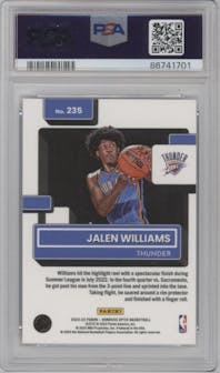 Jalen Williams from the 2022-23 Panini Donruss Optic  set graded by PSA and given an overall grade of 10.