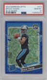 Bryce Young from the 2023 Donruss Optic set featuring a Blue Scope parallel graded by PSA and given an overall grade of 10.